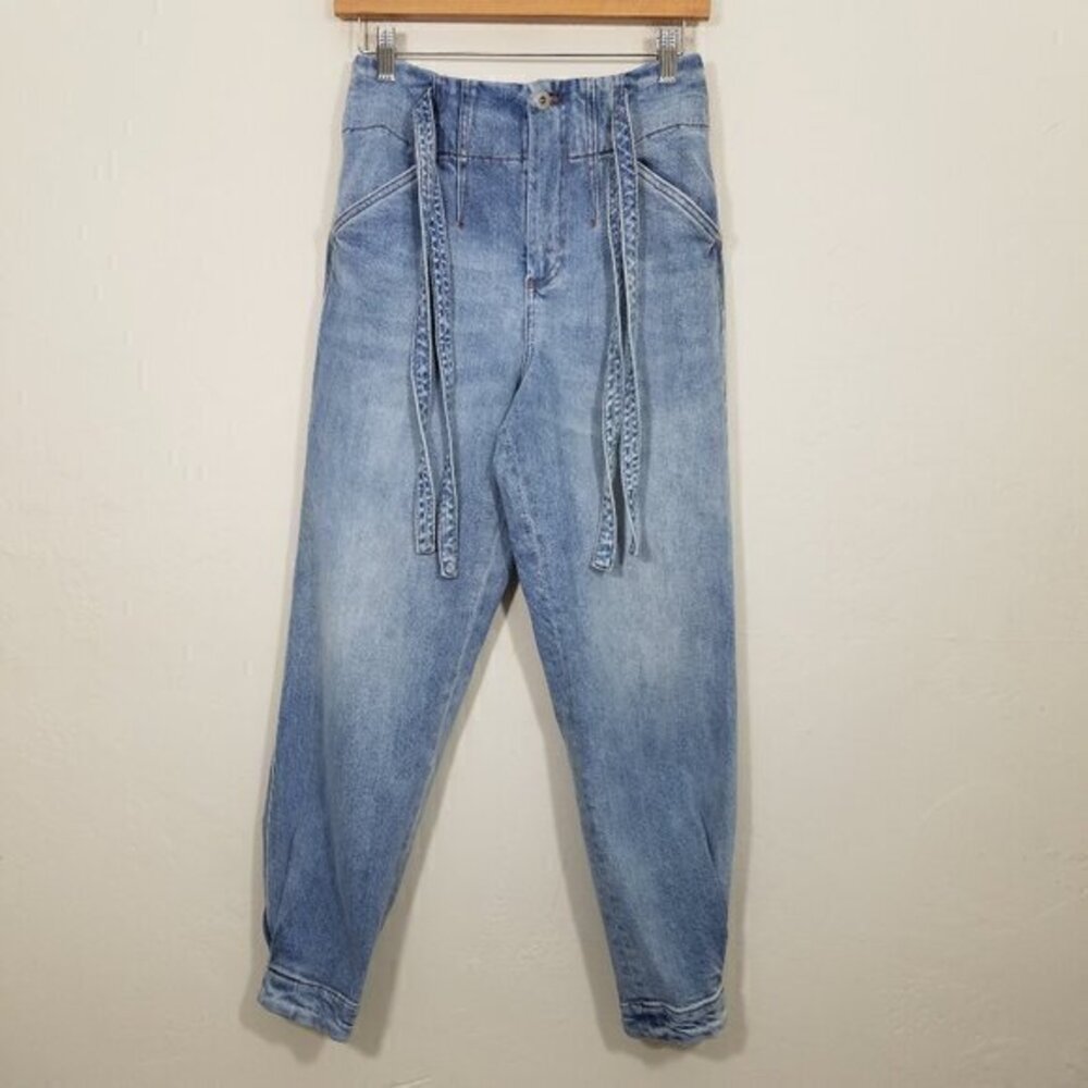 Something Navy Syndey Side Tie High Rise Jeans Blue Size 4